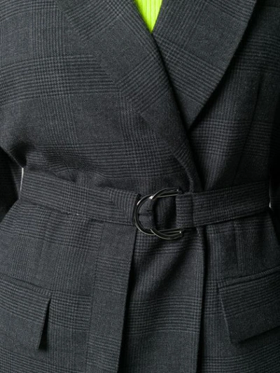 Shop Pinko Belted Blazer In Grey