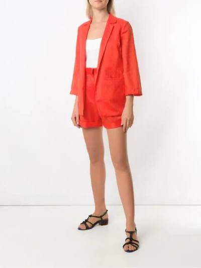Shop Andrea Marques Pleated Cochard Shorts In Orange