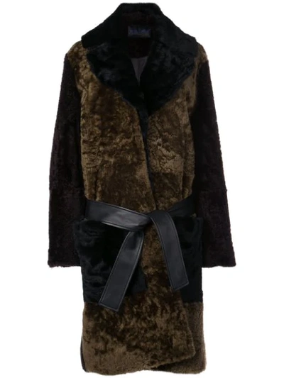 Shop Proenza Schouler Double Breasted Shearling Coat In Brown