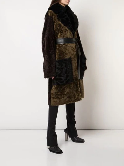 Shop Proenza Schouler Double Breasted Shearling Coat In Brown