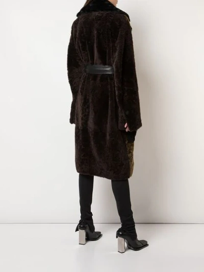 Shop Proenza Schouler Double Breasted Shearling Coat In Brown