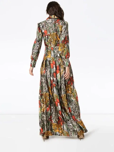 Shop Gucci Garden Print Maxi Dress In Orange