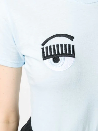 Shop Chiara Ferragni Embroidered Eyes T-shirt In Blue
