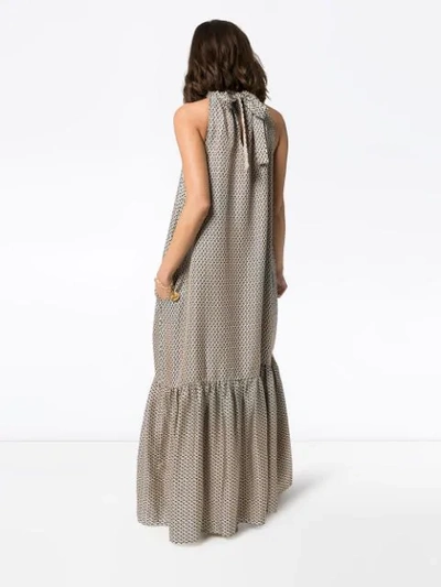 Shop Asceno Ibiza Patterned Maxi Dress In White