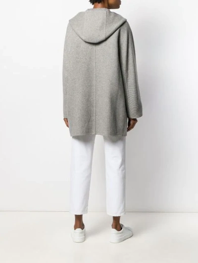 Shop Agnona Contrast Pocket Coat In Grey