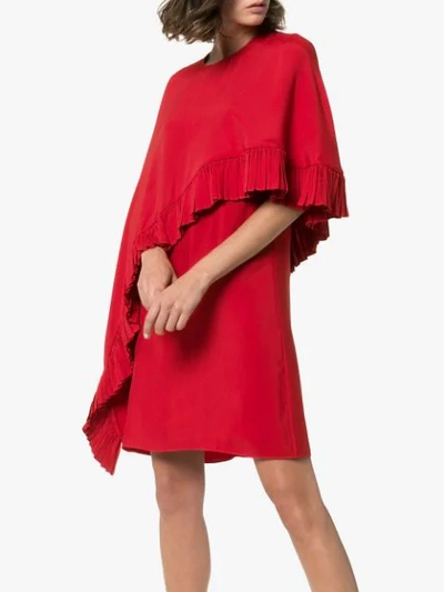 VALENTINO DRAPED MINI DRESS - 红色