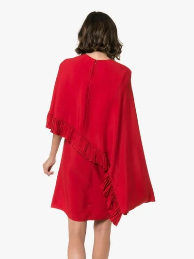 VALENTINO DRAPED MINI DRESS - 红色