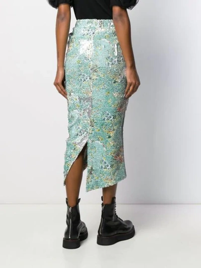 Shop Preen By Thornton Bregazzi Hadley Sequin Skirt In Green