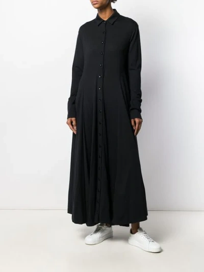 Shop Jil Sander Button-down Maxi Shirt Dress In 001 Black