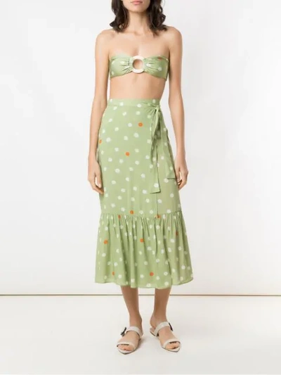 Shop Adriana Degreas Printed Strapless Bikini Set In Green