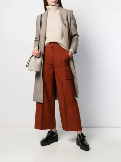 Shop Stella Mccartney High-waisted Wide-leg Trousers In Brown