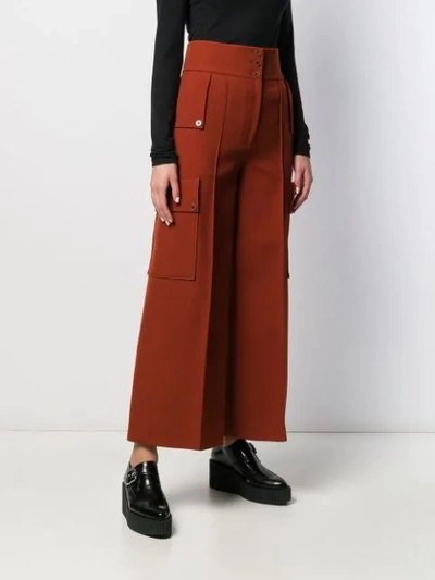Shop Stella Mccartney High-waisted Wide-leg Trousers In Brown