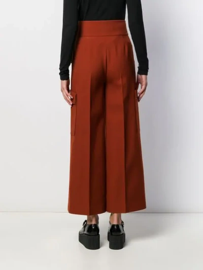 Shop Stella Mccartney High-waisted Wide-leg Trousers In Brown