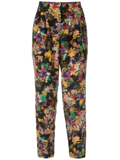 Shop Andrea Marques Printed Tapered Trousers In Multicolour