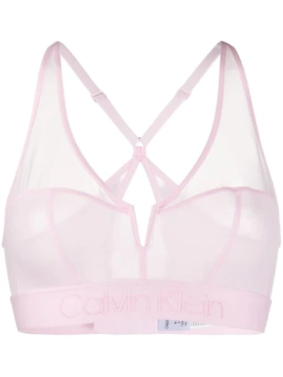 Shop Calvin Klein Sheer Sports Bra In Pink