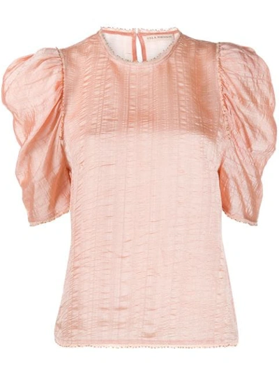 Shop Ulla Johnson Arleigh Ruffle Sleeve Blouse In Pink
