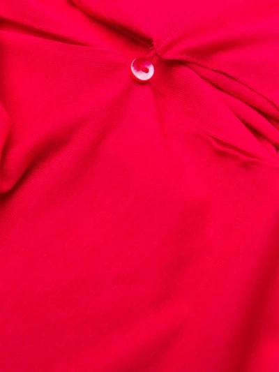 Shop Majestic Button Detail Jersey T-shirt In Red