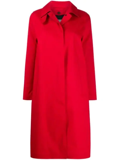 Shop Mackintosh Dunkeld Red Bonded Cotton 3/4 Coat|lr-1001d