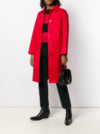 Shop Mackintosh Dunkeld Red Bonded Cotton 3/4 Coat|lr-1001d