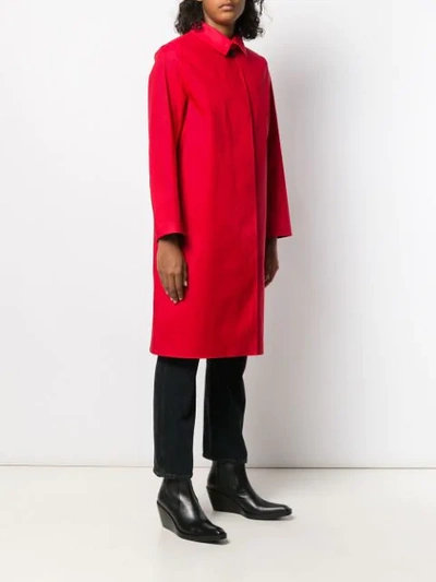 Shop Mackintosh Dunkeld Red Bonded Cotton 3/4 Coat|lr-1001d