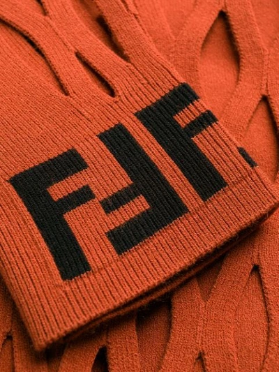 Shop Fendi Mesh Effect Jumper In Orange