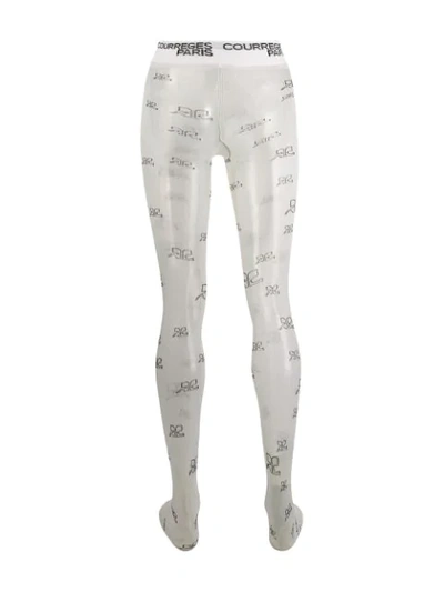 Shop Courrèges Logo Tights In 000 White