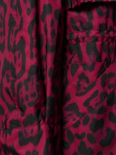 Shop Just Cavalli Leopard Print Pleat Jacket In Red