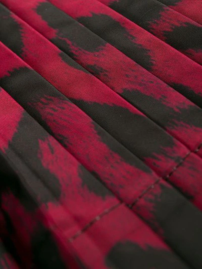 Shop Just Cavalli Leopard Print Pleat Jacket In Red