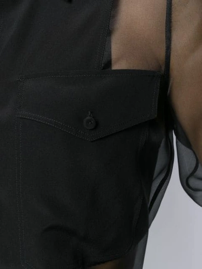 Shop Antonelli Sheer Panelled Shirt In Black