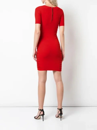 Shop Milly Ruched Mini Dress In Vermillionred