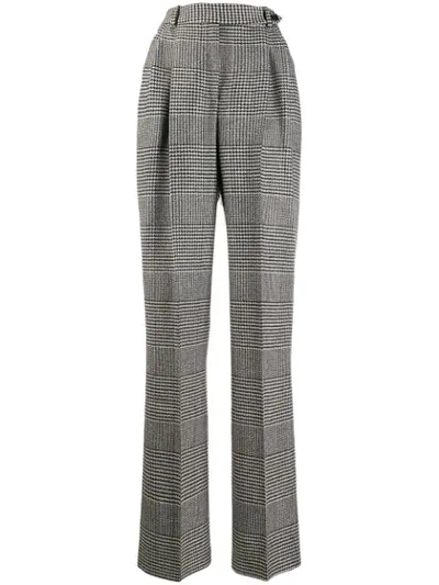 Shop Ermanno Scervino Plaid High-waist Trousers In Black