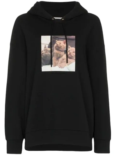 Shop Stella Mccartney Cats Photo Hoodie - Black