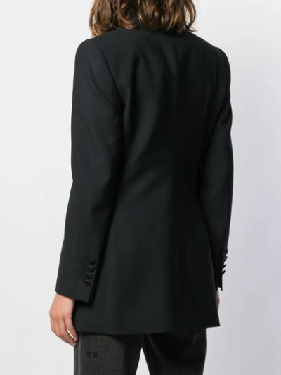 Shop Dolce & Gabbana Double-breasted Longline Blazer In N0000  Black