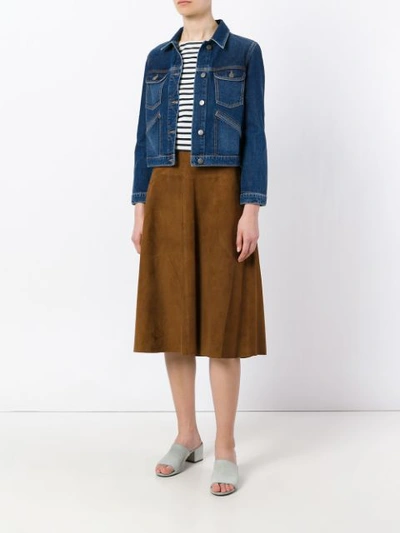 Shop Almarosafur A-line Midi Skirt In Brown