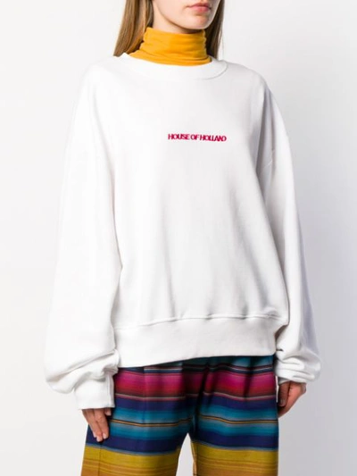 Shop House Of Holland Sweatshirt Mit Logo-stickerei In White