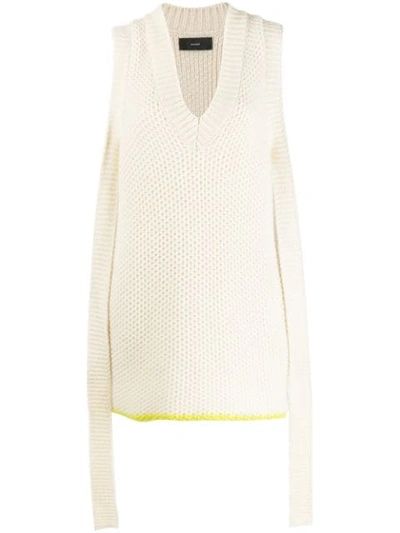 Shop Alanui Sleeveless Cashmere Knitted Top In White