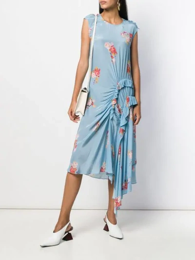 Shop Preen Line Floral Print Dress In Blue