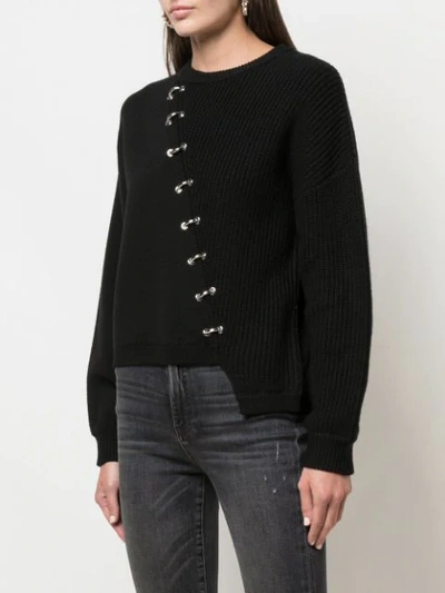 Shop Alice And Olivia Elyse Panelled Knit Jumper In Black