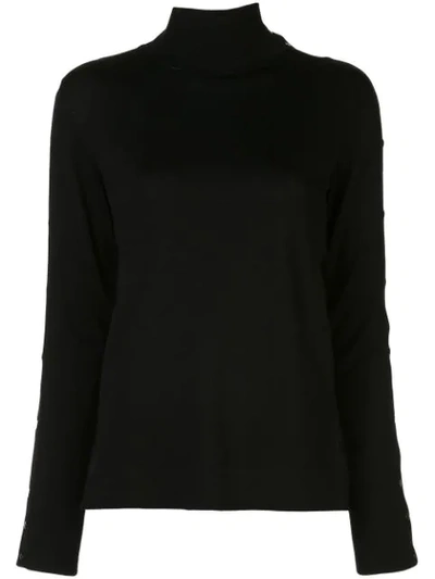 Shop Akris Punto Press-stud Mock-neck Jumper In Black