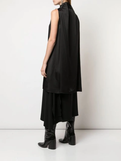 Shop Rosetta Getty Oversized Neck-tied Dress In Black