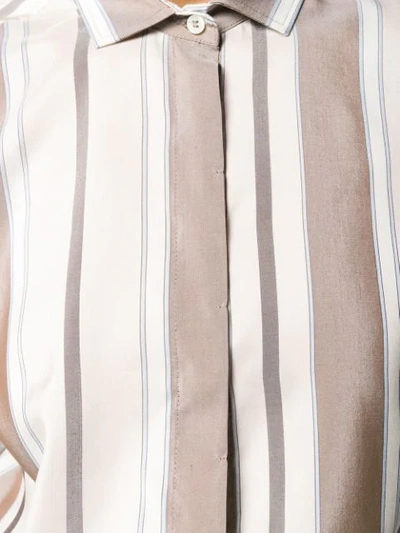 Shop Brunello Cucinelli Striped Shirt - Neutrals