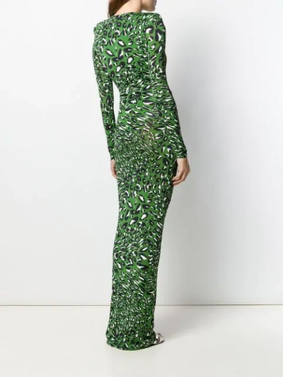 Shop Alexandre Vauthier Leopard Print Maxi Dress In Moss