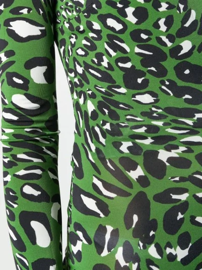 ALEXANDRE VAUTHIER 豹纹超长连衣裙 - 绿色
