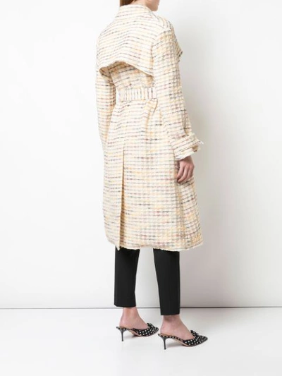 Shop Brock Collection Tweed Belted Coat In Yellow