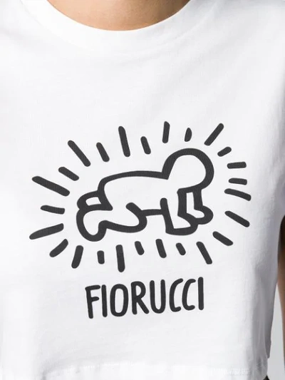 Shop Fiorucci Keith Haring Cropped Top In White