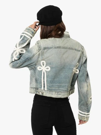 Shop Amiri Roping Trucker Jacket In Vintage Blue