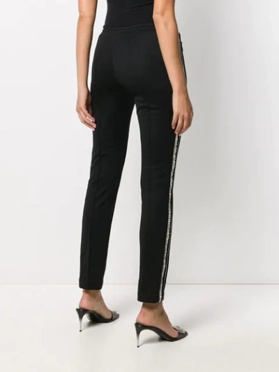 Shop Area Faux-crystal Side Panel Leggings In Black