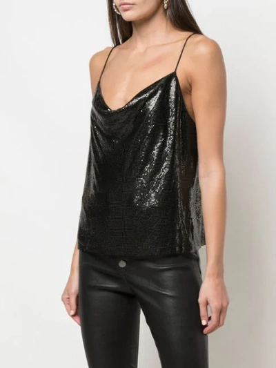 Shop Alice And Olivia Sequinned Cowl-neck Top In Black