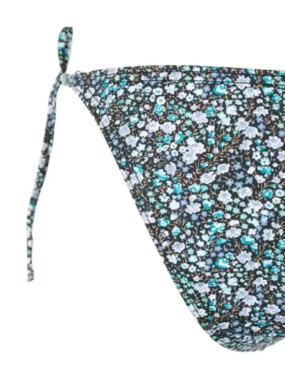 Shop Matteau Floral Print Bikini Bottoms In Blue