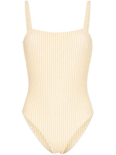 Shop Asceno Classic One-piece Swimsuit - Yellow